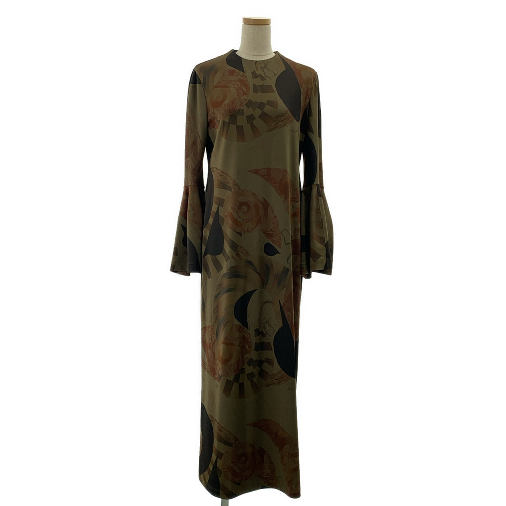 Mame Kurogouchi / マメクロゴウチ | 2023AW | Marble Print I-Line Jersey Dress マーブルプリント ドレス ワンピース | 2 | レディース