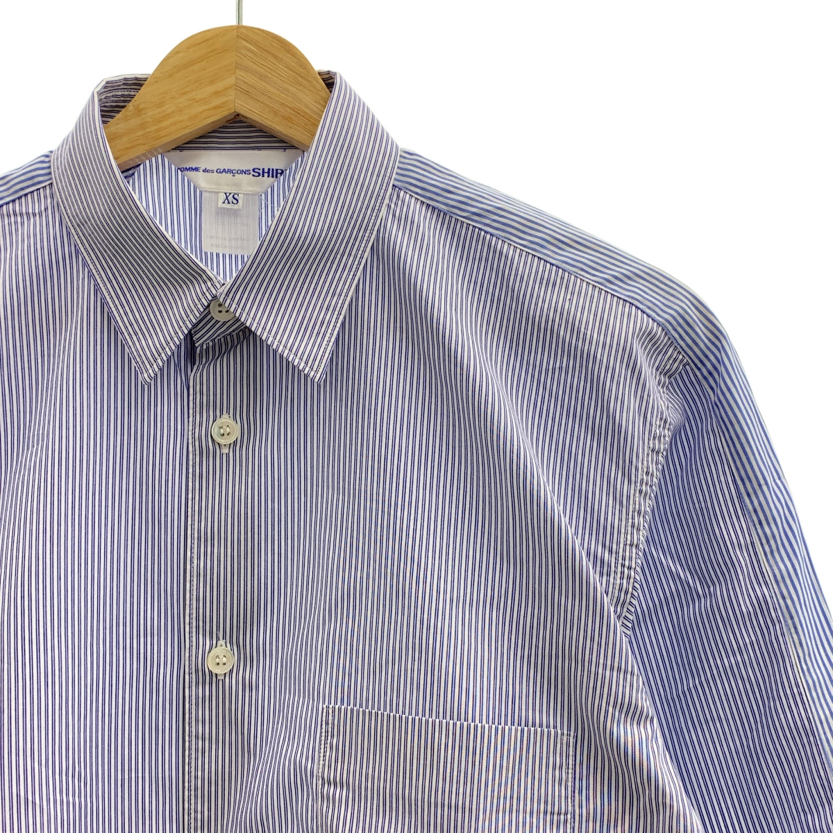 COMME des GARCONS SHIRT / コムデギャルソンシャツ | 切替 コットン ストライプ シャツ | XS | メンズ