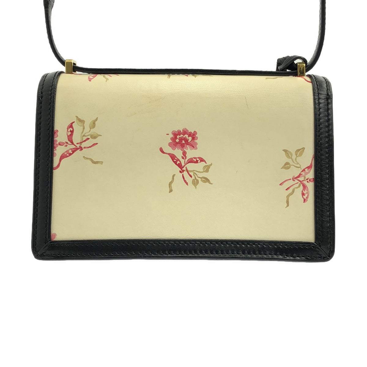 LOEWE / ロエベ | バルセロナ フラワー柄 ショルダーバッグ | ブラック/アイボリー/ピンク | レディース