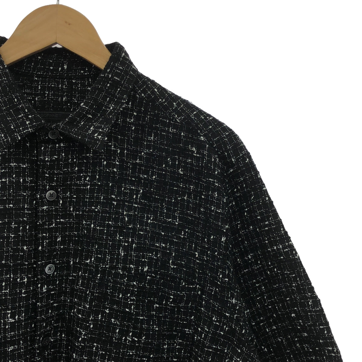 SOPHNET. / SOPHNET. | COTTON WOOL TWEED S/S SHIRT / Cotton tweed shirt | S | Black | Men's