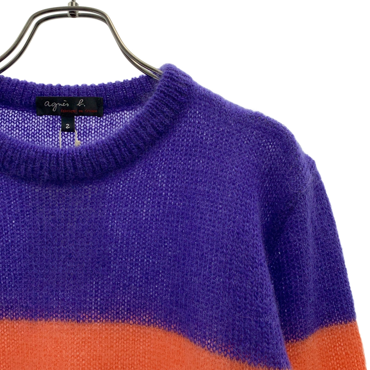 Agnes b. / 아니에스베이 | 모헤야 혼합 테두리 크루넥 니트 | 2 |