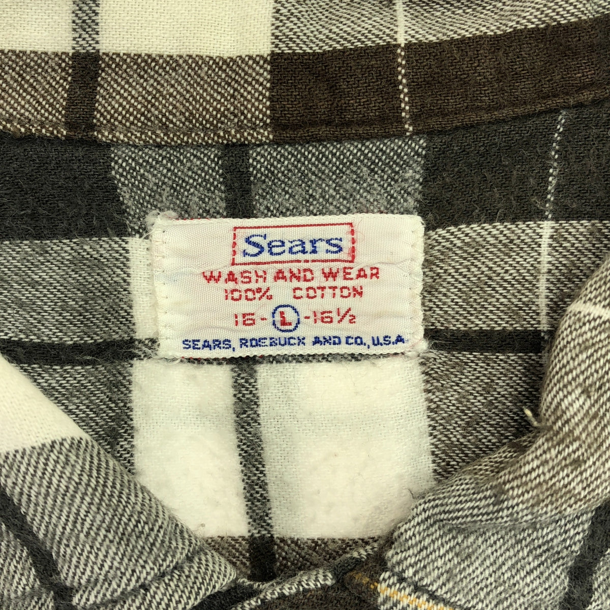 Sears | 60s Vintage Check Flannel Shirt | L | Men's