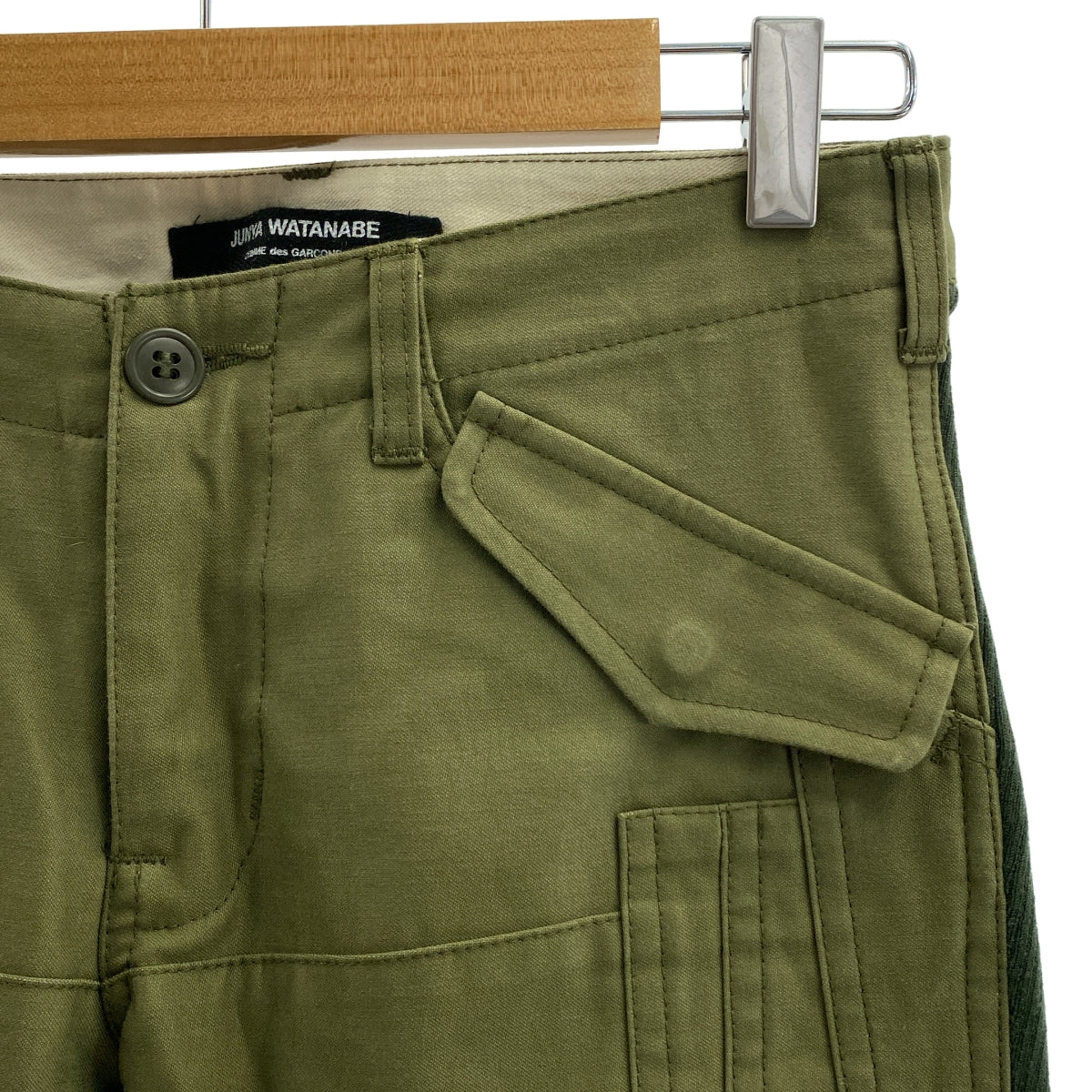 JUNYA WATANABE COMME des GARCONS / 준야와타나베 | 2010AW | 다른 소재 도킹 니트 군사 카고 바지 | S | 카키 |