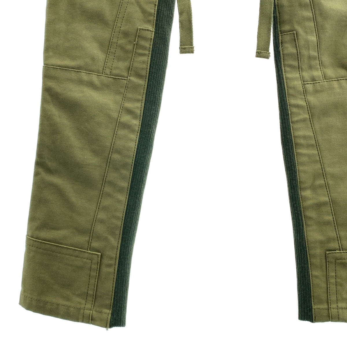 JUNYA WATANABE COMME des GARCONS / 준야와타나베 | 2010AW | 다른 소재 도킹 니트 군사 카고 바지 | S | 카키 |