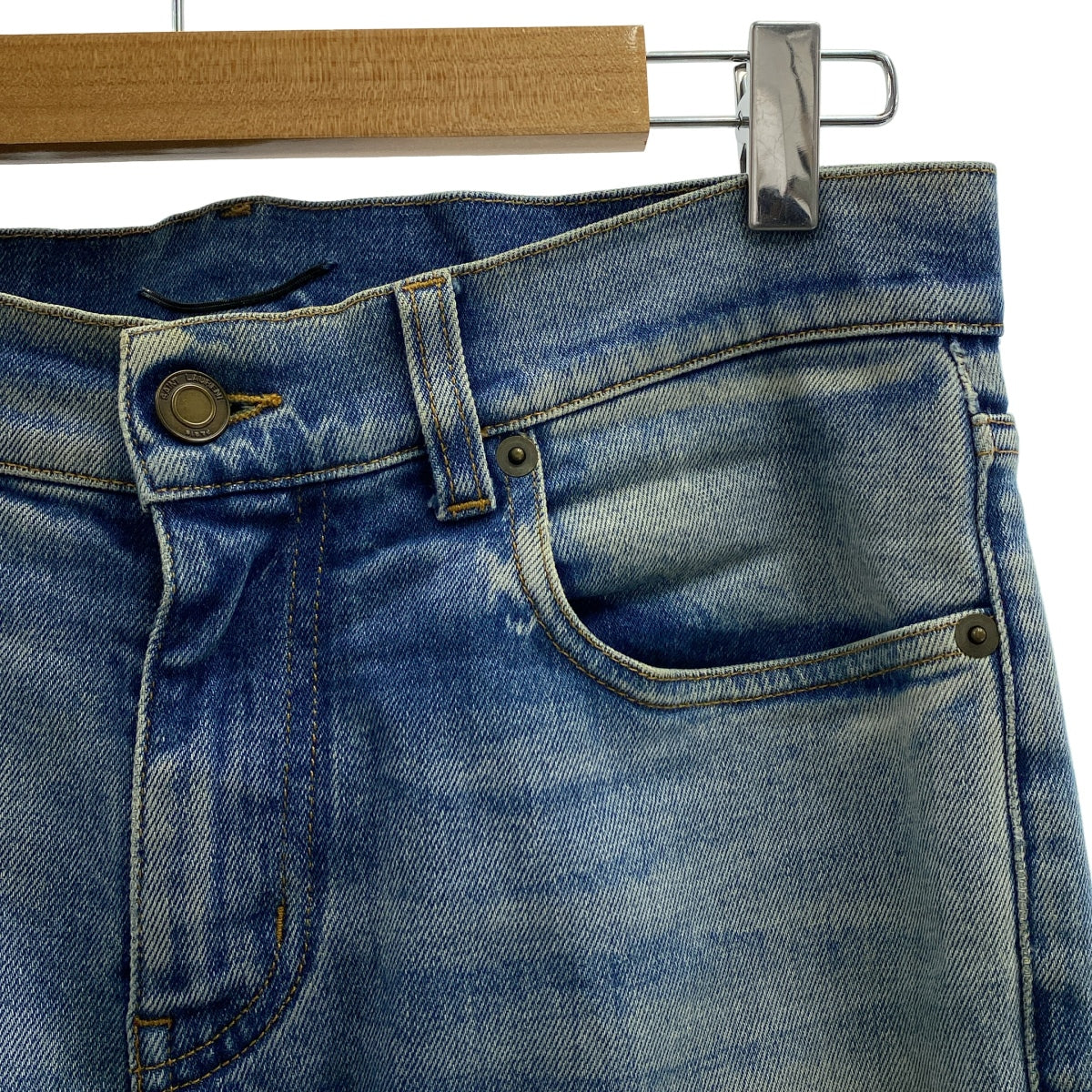 SAINT LAURENT PARIS | D02 M/SK-LW 復古彈性緊身牛仔褲 | 尺寸 29 | 靛藍 | 男款