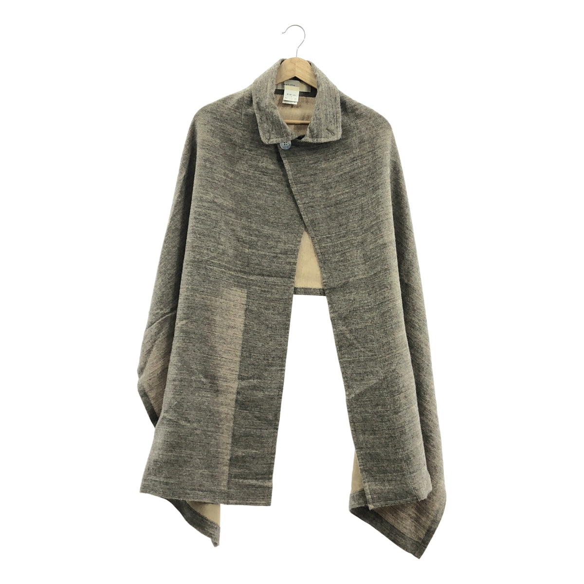matohu | 有領人造絲羊毛披肩/披肩 | M碼 | 灰色