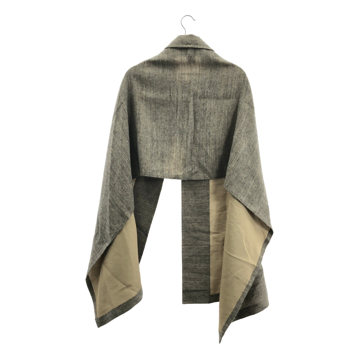 matohu | 有領人造絲羊毛披肩/披肩 | M碼 | 灰色