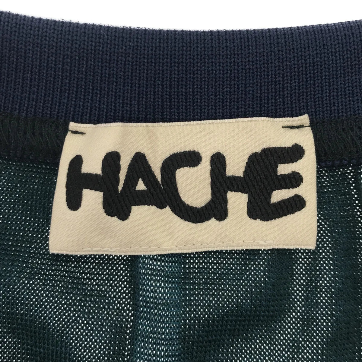 HACHE / アッシュ | ストライプ ロゴリブ切替 ニットジャージ ワンピース | 42 | レディース