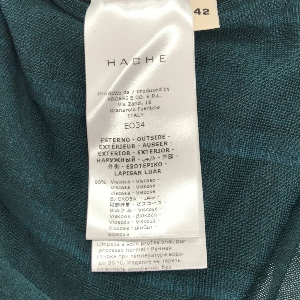 HACHE / アッシュ | ストライプ ロゴリブ切替 ニットジャージ ワンピース | 42 | レディース