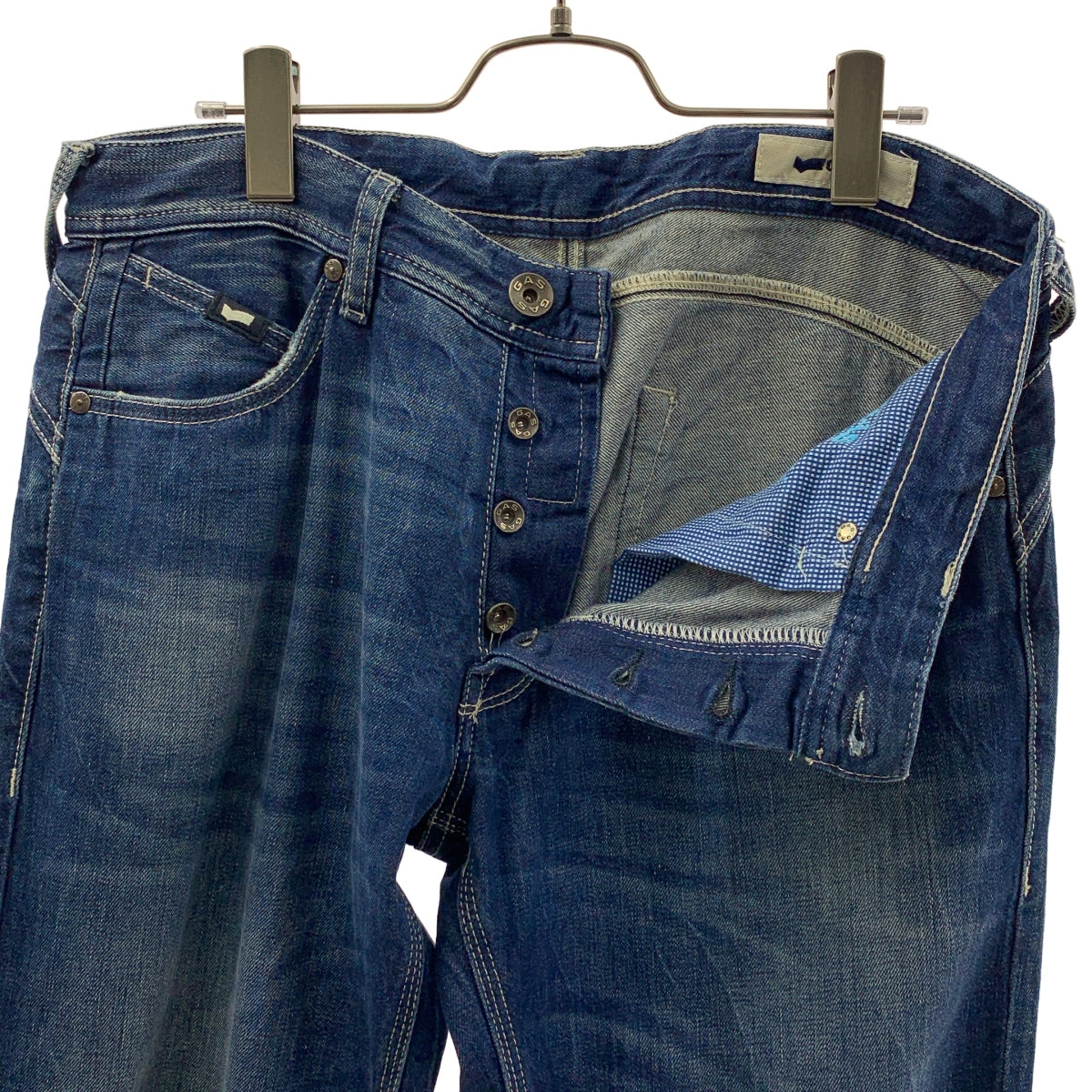 GAS / ガス | ロゴレザーパッチ デニムパンツ | 33 | メンズ