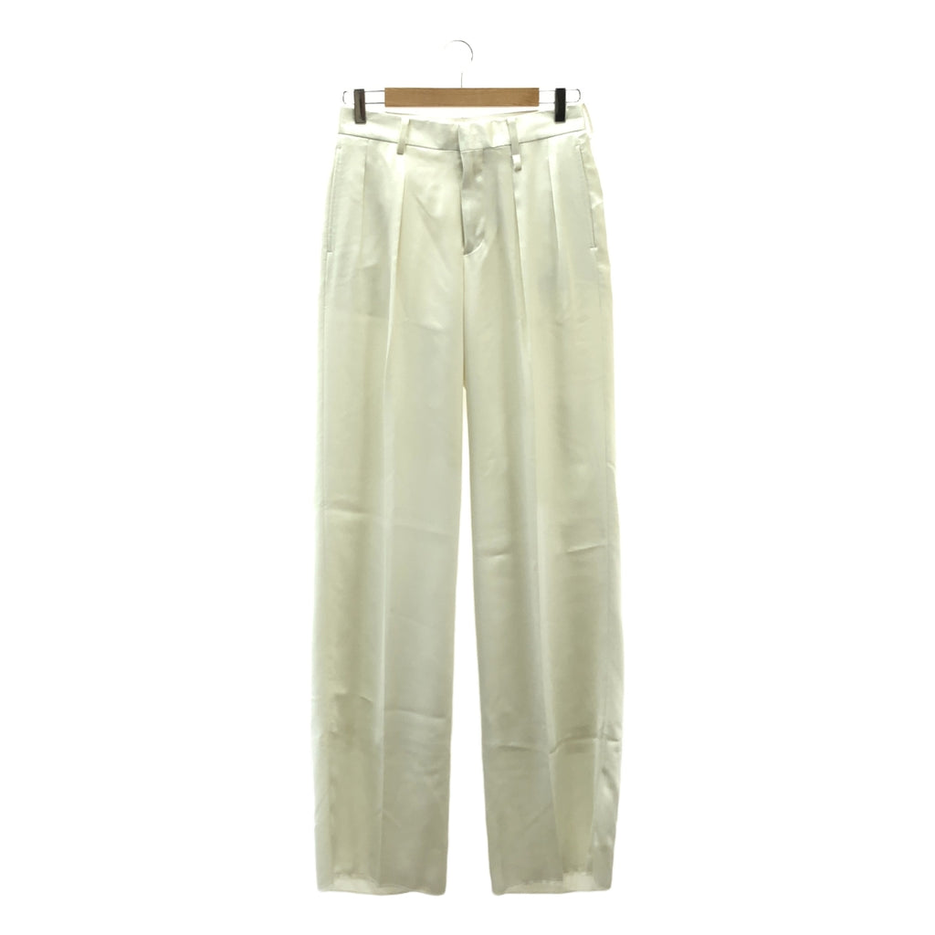【美品】  DRESSEDUNDRESSED / ドレスドアンドレスド | 2024SS | Hammered Satin Loose Tailored Trousers ハンマーサテン ルーズテーラード パンツ | 1 | ホワイト | メンズ