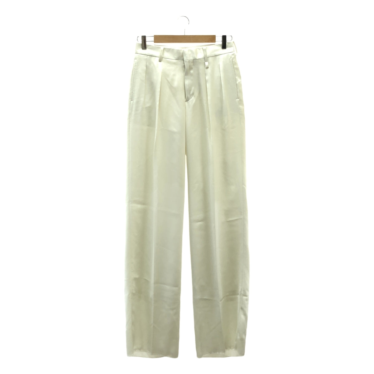 【美品】  DRESSEDUNDRESSED / ドレスドアンドレスド | 2024SS | Hammered Satin Loose Tailored Trousers ハンマーサテン ルーズテーラード パンツ | 1 | ホワイト | メンズ