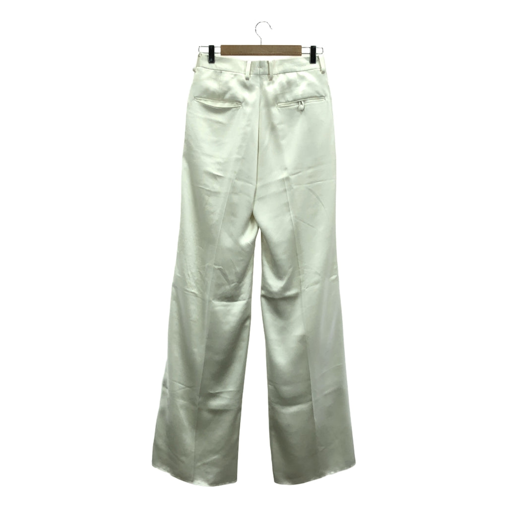【美品】  DRESSEDUNDRESSED / ドレスドアンドレスド | 2024SS | Hammered Satin Loose Tailored Trousers ハンマーサテン ルーズテーラード パンツ | 1 | ホワイト | メンズ
