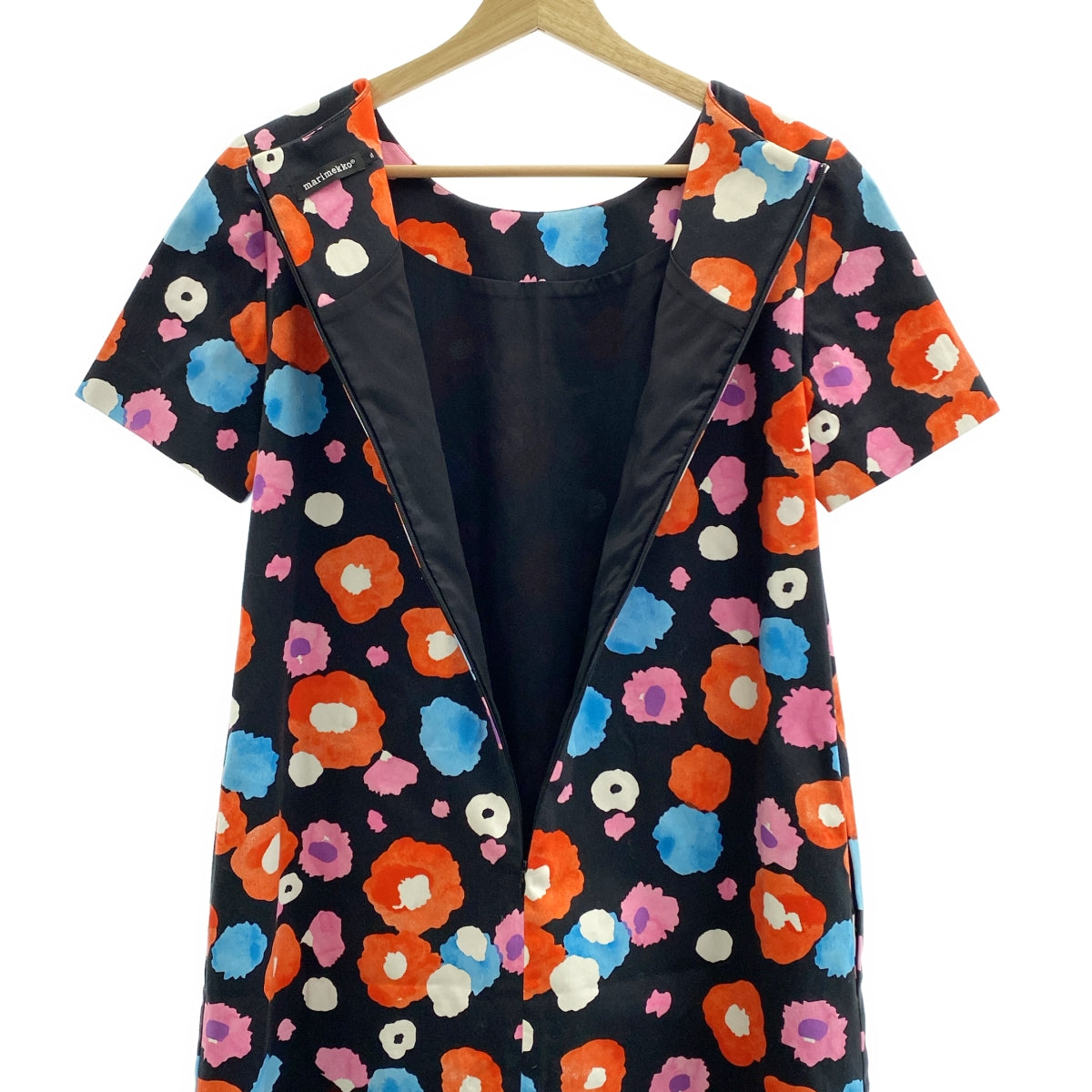 marimekko / マリメッコ | FIONA / 総柄 ポケット付き バックジップ ドレス ワンピース | 34 | レディース