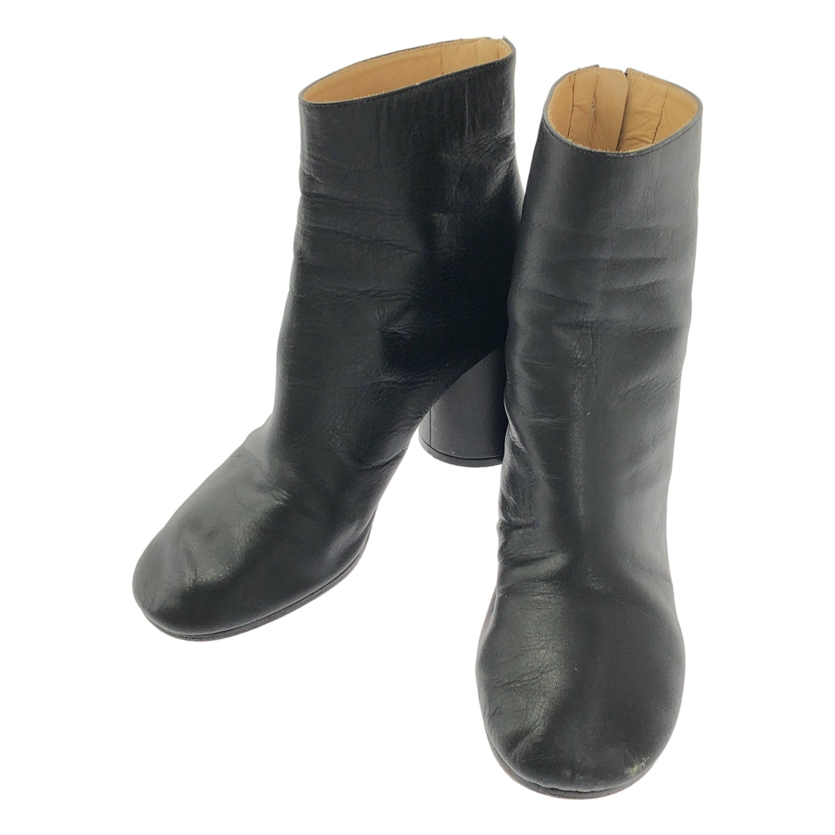 Maison Martin Margiela | 2012 春夏系列 | 拉鍊後跟短靴 | 皮革粗跟短靴 | 尺寸 38 1/2 |