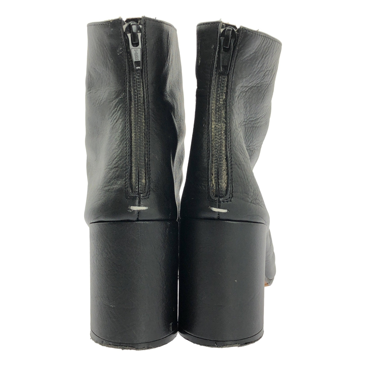 Maison Martin Margiela | 2012 春夏系列 | 拉鍊後跟短靴 | 皮革粗跟短靴 | 尺寸 38 1/2 |