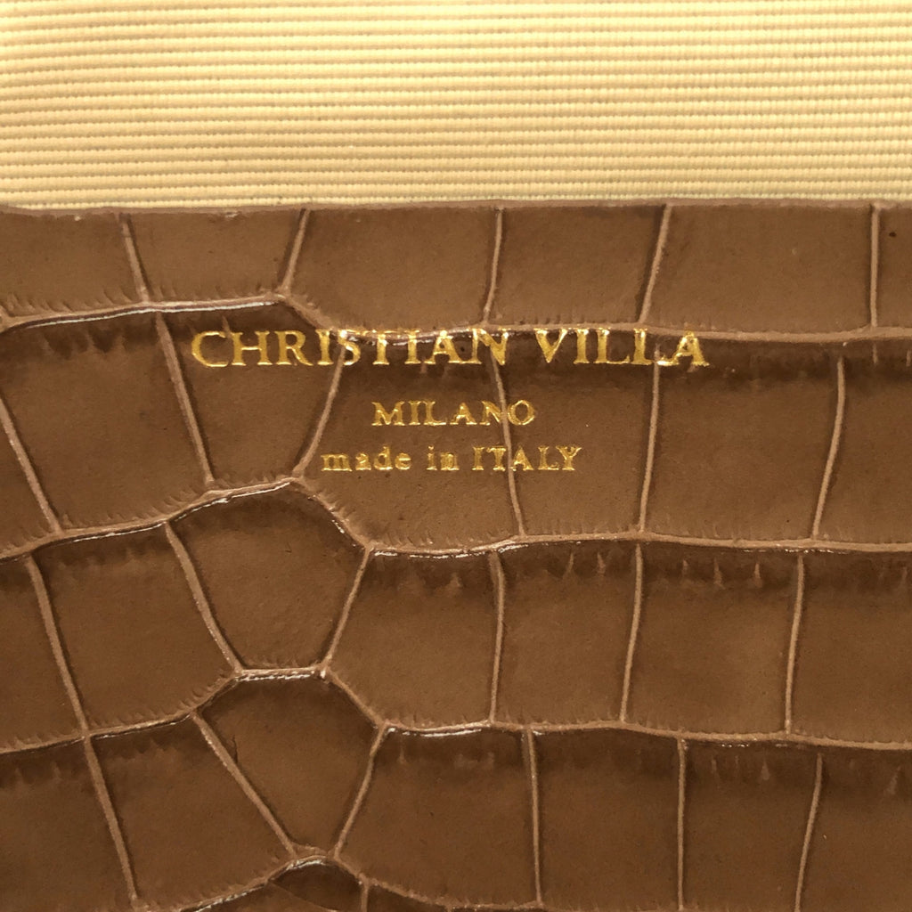 CHRISTIAN VILLA / クリスチャンヴィラ | 2way クロコ型押し ミニ ハンド ショルダーバッグ |