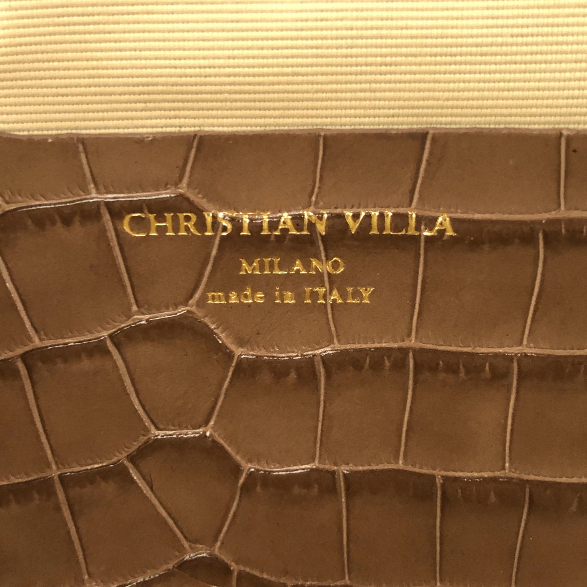 [狀況極佳] CHRISTIAN VILLA | 兩用鱷魚壓紋迷你手提/肩背包 | 棕色 | 女款