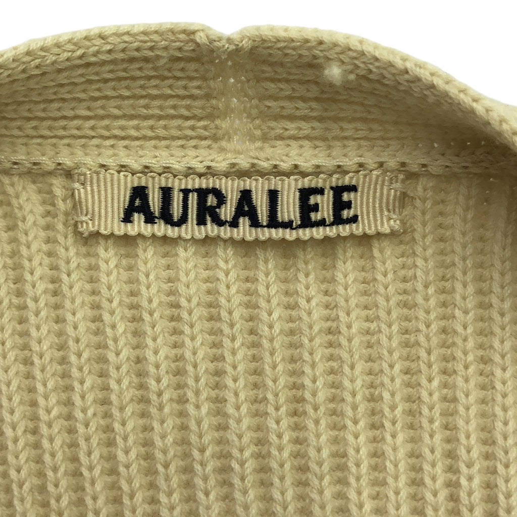 AURALEE | 長款羅紋針織開襟衫 | 0 | 象牙色 | 女款