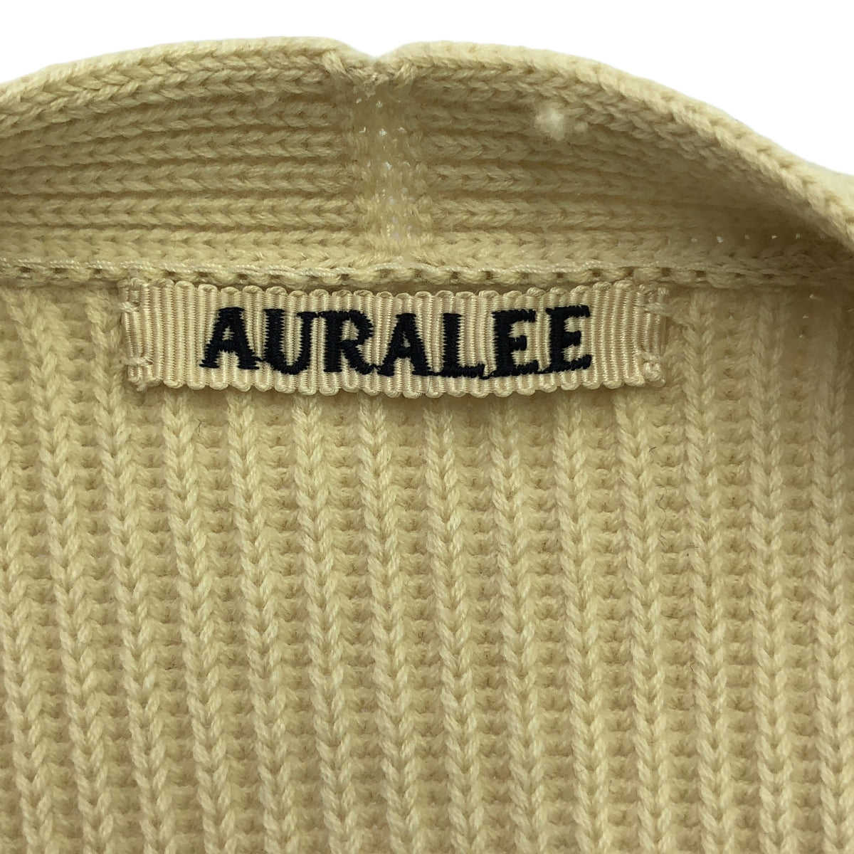 AURALEE | 長款羅紋針織開襟衫 | 0 | 象牙色 | 女款