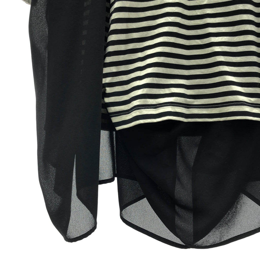 JUNYA WATANABE COMME des GARCONS / ジュンヤワタナベ | 2019SS | 異素材切替 ボーダー バルーン ロング カットソー | ブラック/ホワイト | レディース