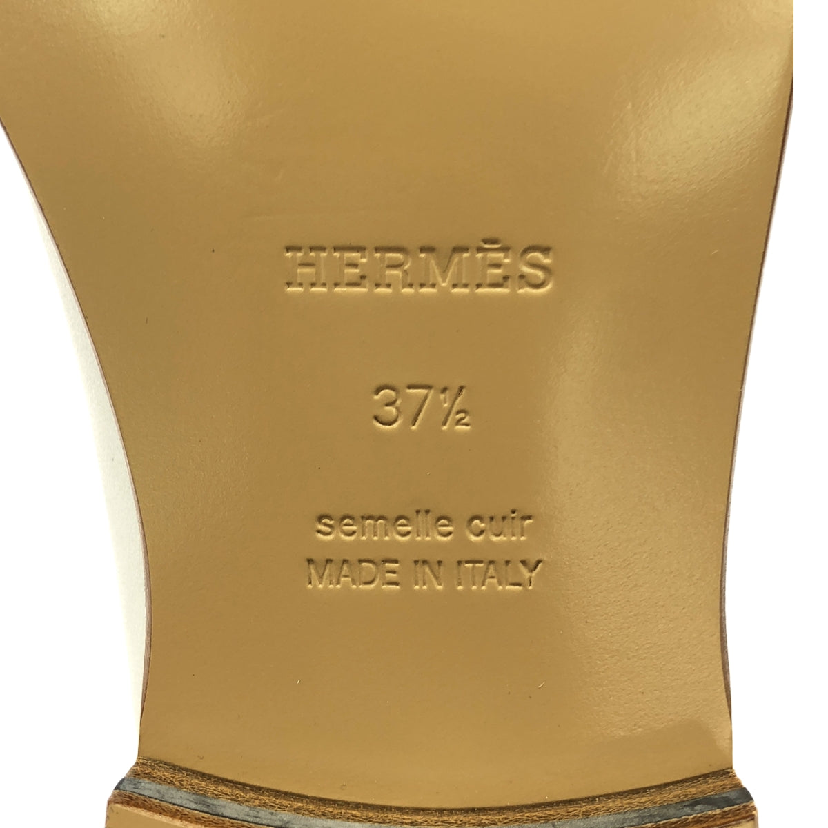 【美品】  HERMES / エルメス | デスタン ターンロック ローファー レザーシューズ 革靴 | 37 1/2 | ホワイト | レディース