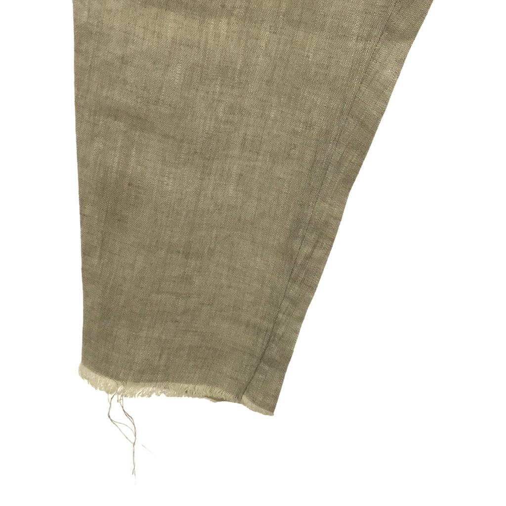 【新品】  OLUBIYI THOMAS / オルヴィトーマス | 2022SS | cinchback trousers ヴィンテージファブリック リネン シンチバック 2タック スラックス | 2 | オートミール | メンズ