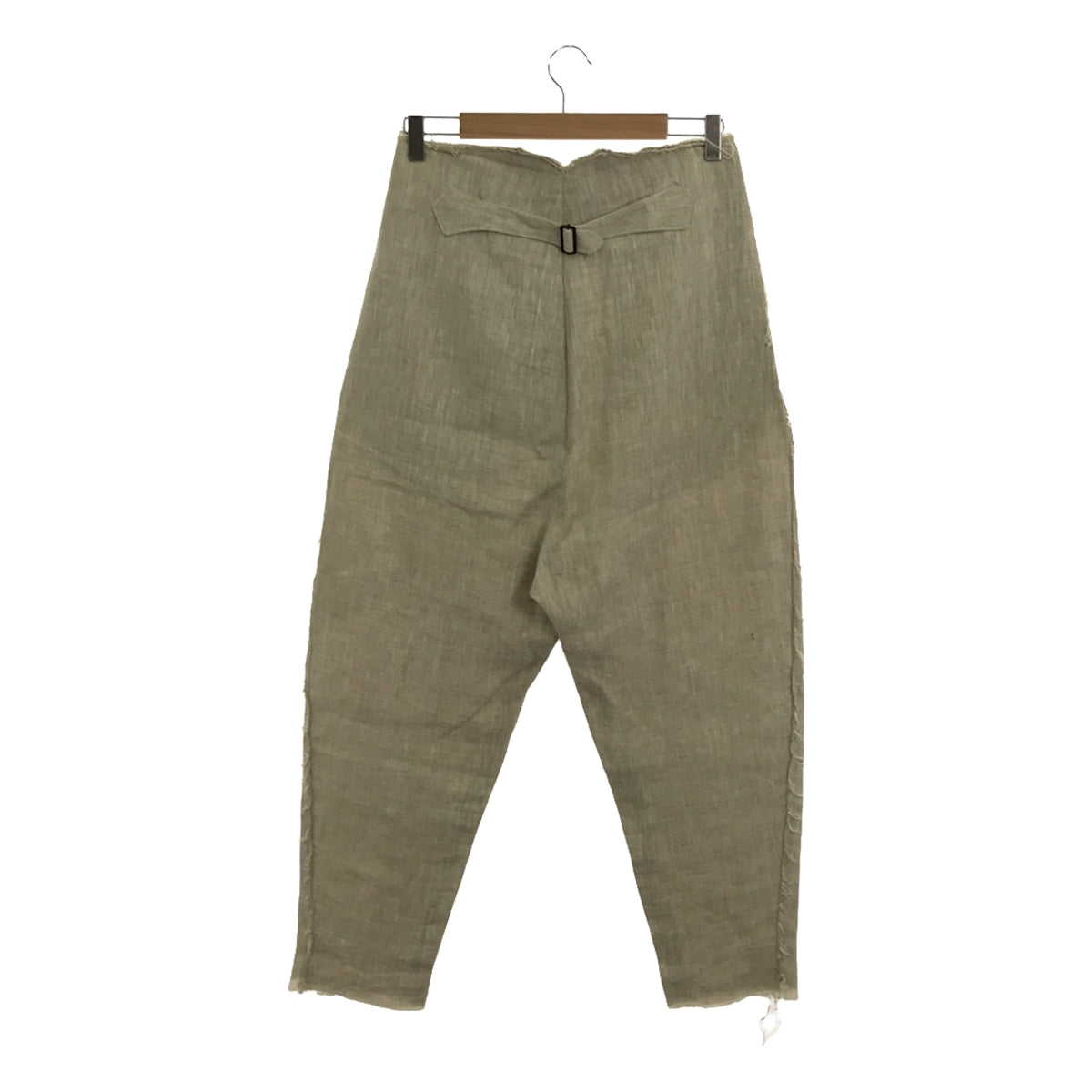 【新品】  OLUBIYI THOMAS / オルヴィトーマス | 2022SS | cinchback trousers ヴィンテージファブリック リネン シンチバック 2タック スラックス | 2 | オートミール | メンズ