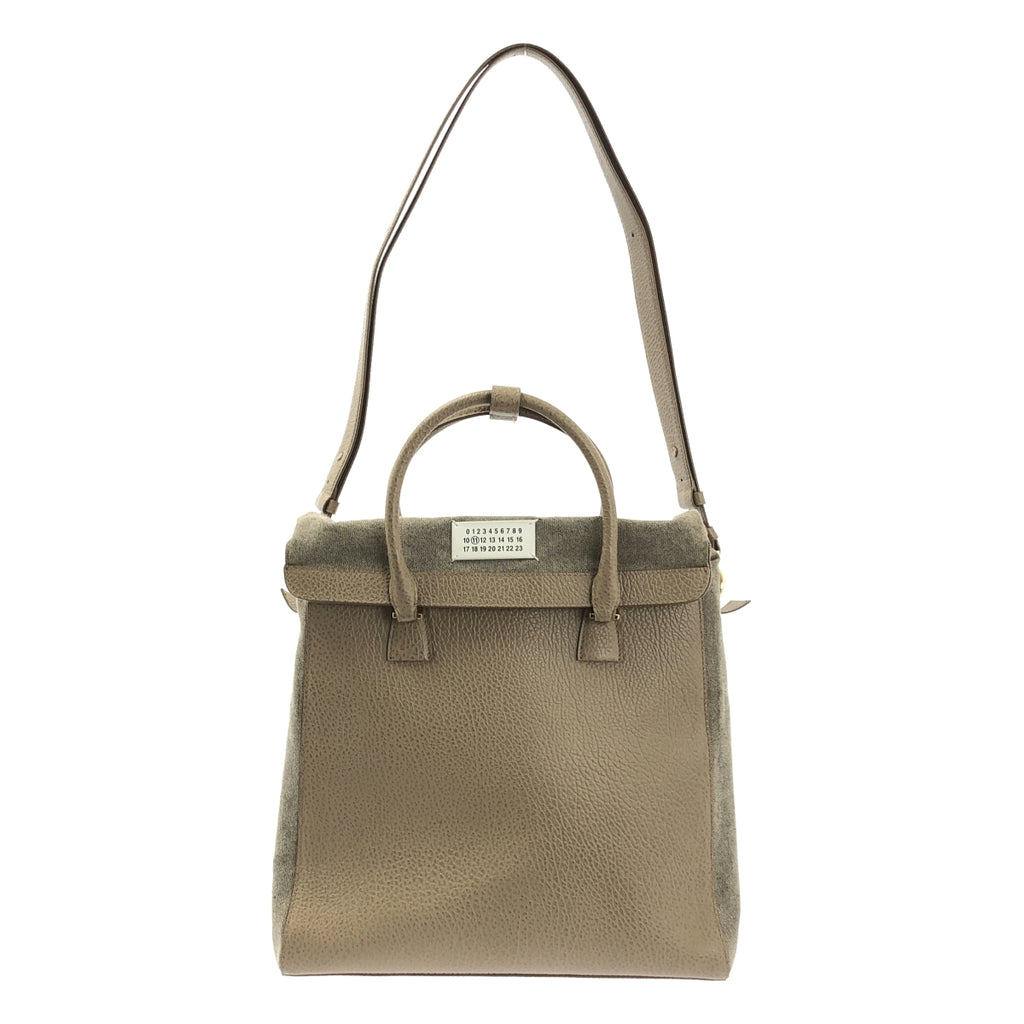 【美品】  Maison Margiela / メゾンマルジェラ | 2024SS | 5AC グレインレザー 3way ショルダーバッグ | ベージュ系 | レディース