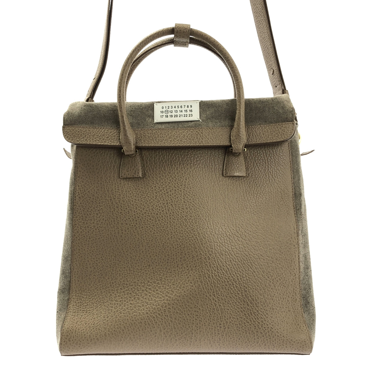 【美品】  Maison Margiela / メゾンマルジェラ | 2024SS | 5AC グレインレザー 3way ショルダーバッグ | ベージュ系 | レディース