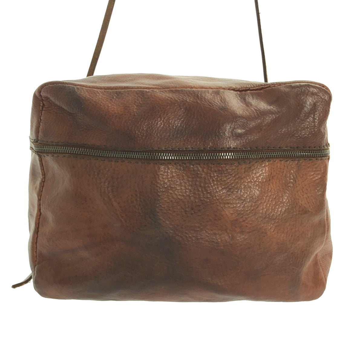 【成色極佳】ISABELLA STEFANELLI 相機包 真皮方形單肩包 | 棕色 | 男士