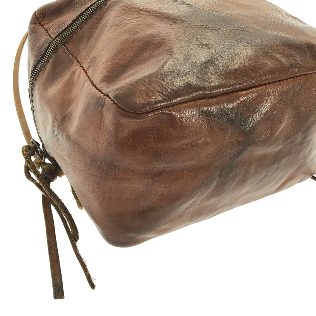 【成色極佳】ISABELLA STEFANELLI 相機包 真皮方形單肩包 | 棕色 | 男士