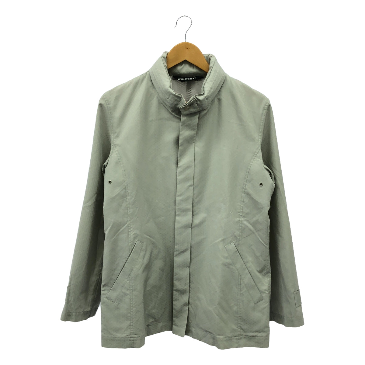 ISSEY MIYAKE / 이세이 미야케 | 90s 빈티지 WINDCOAT 실크 혼합 총 무늬 자수 스탠드 컬러 재킷 | M | 회색 | 여성