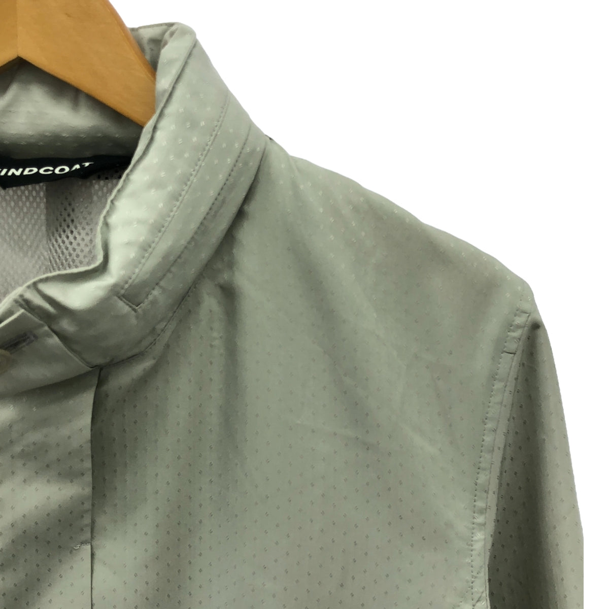 ISSEY MIYAKE / 이세이 미야케 | 90s 빈티지 WINDCOAT 실크 혼합 총 무늬 자수 스탠드 컬러 재킷 | M | 회색 | 여성