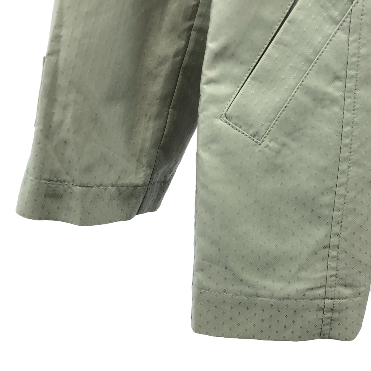 ISSEY MIYAKE / 이세이 미야케 | 90s 빈티지 WINDCOAT 실크 혼합 총 무늬 자수 스탠드 컬러 재킷 | M | 회색 | 여성
