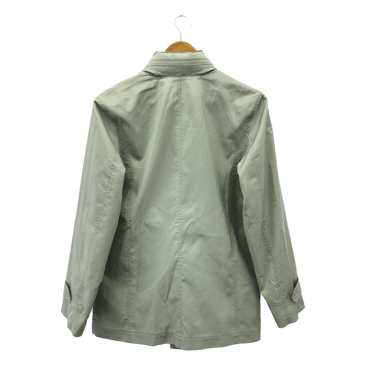 ISSEY MIYAKE / 이세이 미야케 | 90s 빈티지 WINDCOAT 실크 혼합 총 무늬 자수 스탠드 컬러 재킷 | M | 회색 | 여성