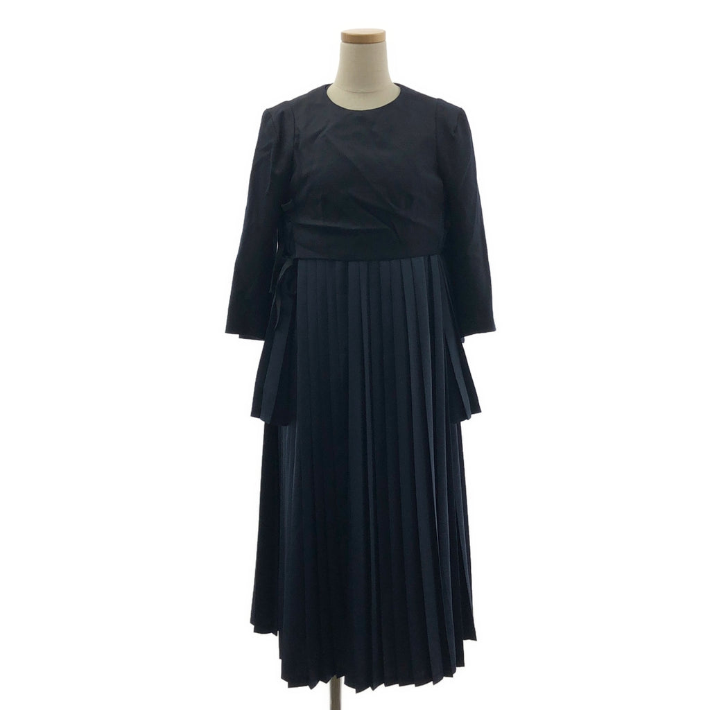noir kei ninomiya / ノワールケイニノミヤ | 2018AW | ウールトップス ドッキング  プリーツ プルオーバー ワンピース | M | レディース
