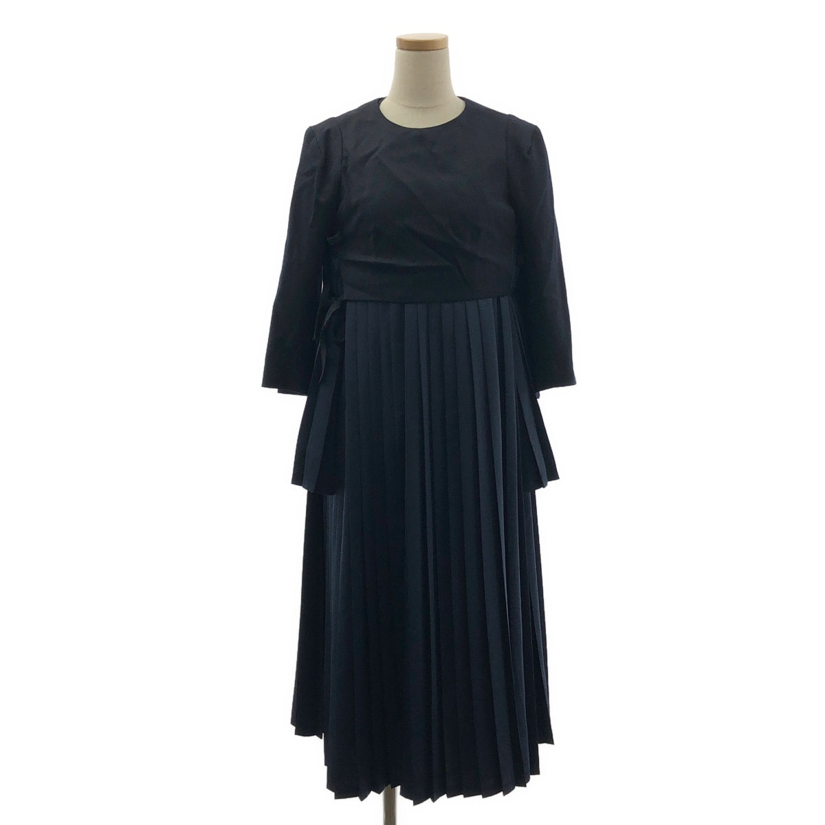 noir kei ninomiya / ノワールケイニノミヤ | 2018AW | ウールトップス ドッキング  プリーツ プルオーバー ワンピース | M | レディース