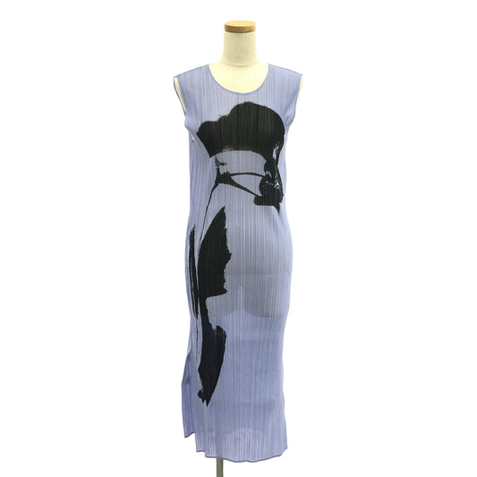 【新品】  ISSEY MIYAKE / イッセイミヤケ | PHYSIOTYPE PLEATS 押し花柄 プリント プリーツ ワンピース | 2 | ASAGAO PURPLE | レディース