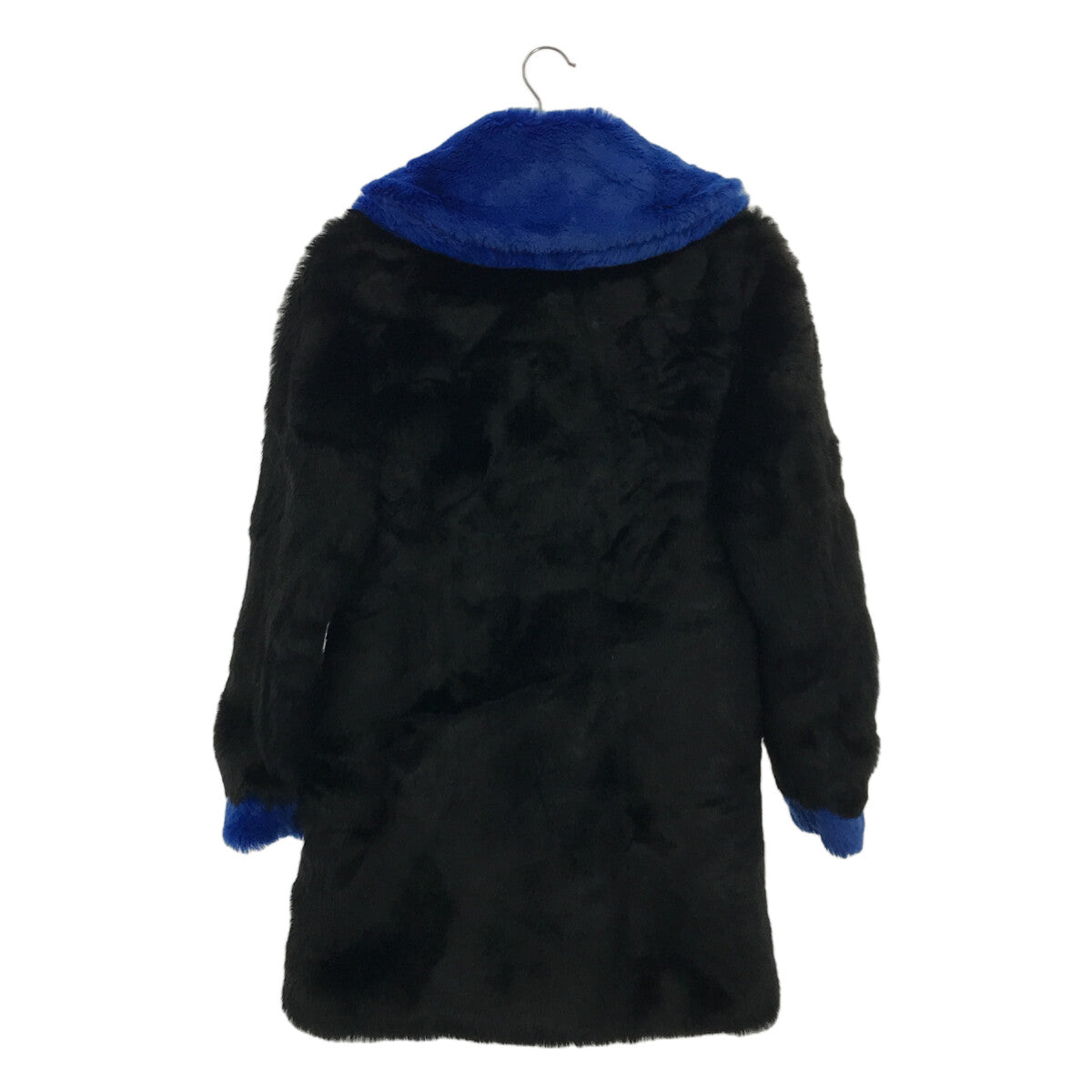 PAMEO POSE | Round Collar Bicolor Coat | F | Black/Blue | Women's