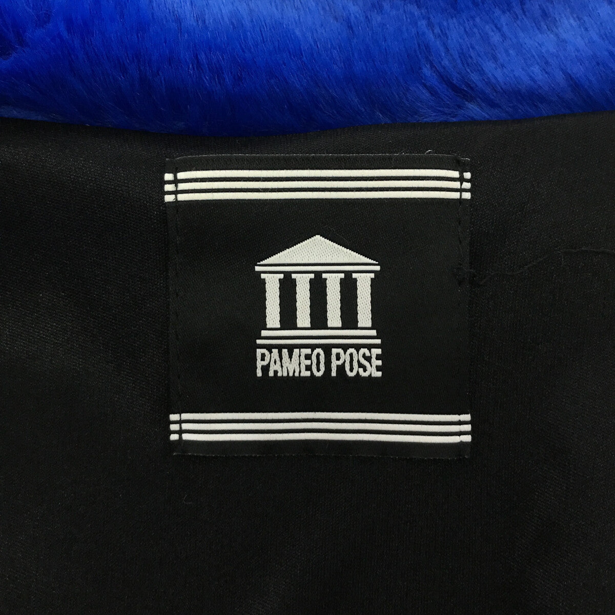 PAMEO POSE / パメオポーズ | 丸襟 バイカラーコート | F | ブラック/ブルー | レディース