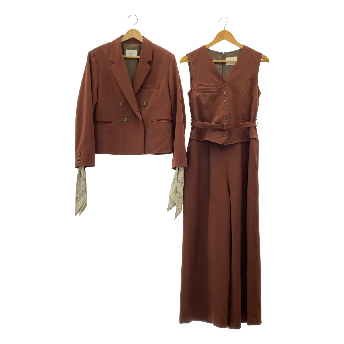 美式 | 雙排扣外套背心連身褲套裝 / 外套與連身褲套裝 | M |