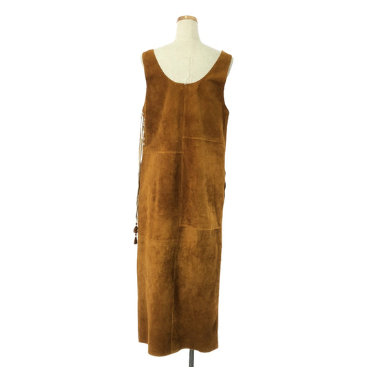 [Good Condition] NOWOS | Suede Leather Sleeveless Dress | S | Brown | Women's