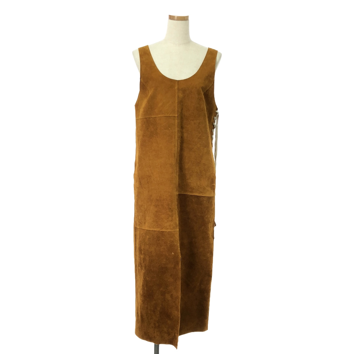 [Good Condition] NOWOS | Suede Leather Sleeveless Dress | S | Brown | Women's