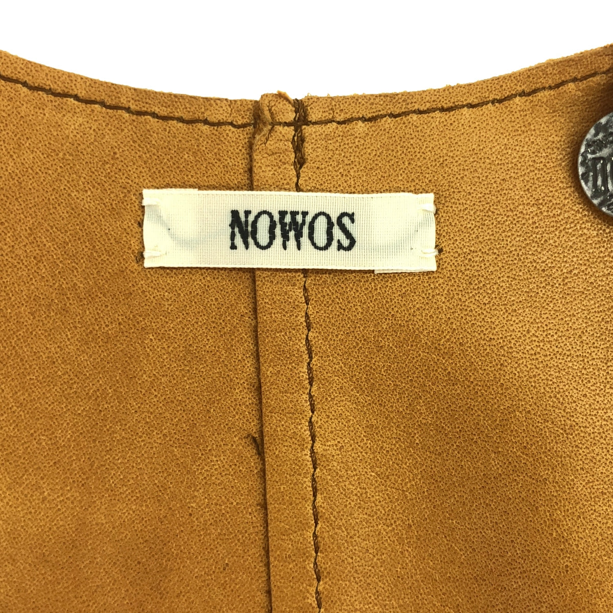 [Good Condition] NOWOS | Suede Leather Sleeveless Dress | S | Brown | Women's