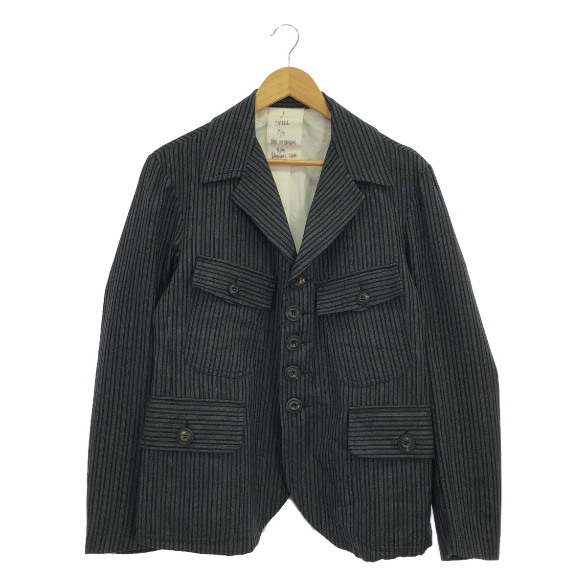【美品】  JOHN ALEXANDER SKELTON / ジョンアレキサンダースケルトン | tweed jacket / ツイード シングルジャケット / 総裏地 | M/S | black / gray | メンズ