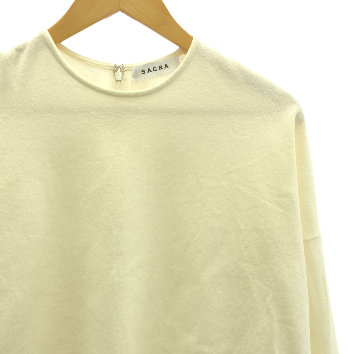 SACRA | Fine Mild Wool Top Pullover | 38 | Off-White | Women's