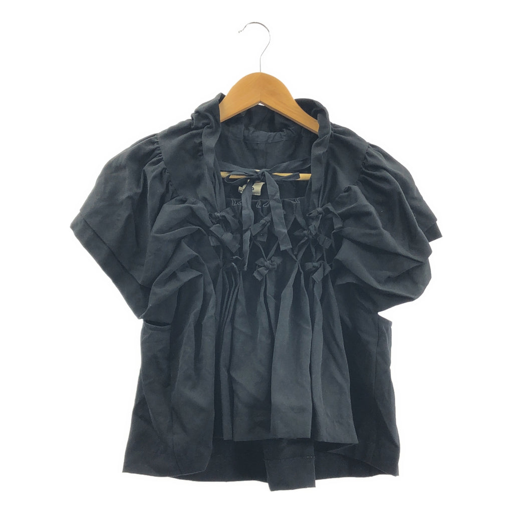 tao COMME des GARCONS / 타오콤 데 갤슨 | 2009AW | 울 게더 리본 블라우스 | S |