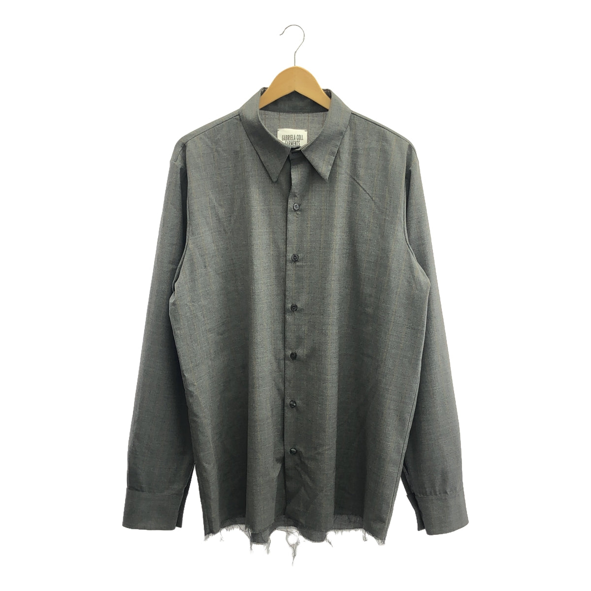 【美品】  GABRIELA COLL GARMENTS / ガブリエラコールガーメンツ | 別注 Loro Piana Wool Shirt ロロピアーナ ウールシャツ | 5 | グレー | メンズ