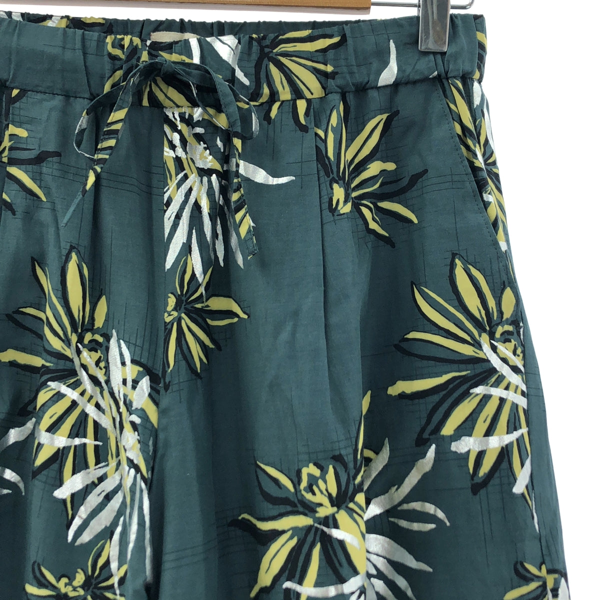 DELIY / デリー | 2024SS | BOICE FROM BAYCREW'S / MARGUERITE PRINT FOIL WIDEPANTS プリント ワイドパンツ | F | グリーン/イエロー/シルバー | レディース